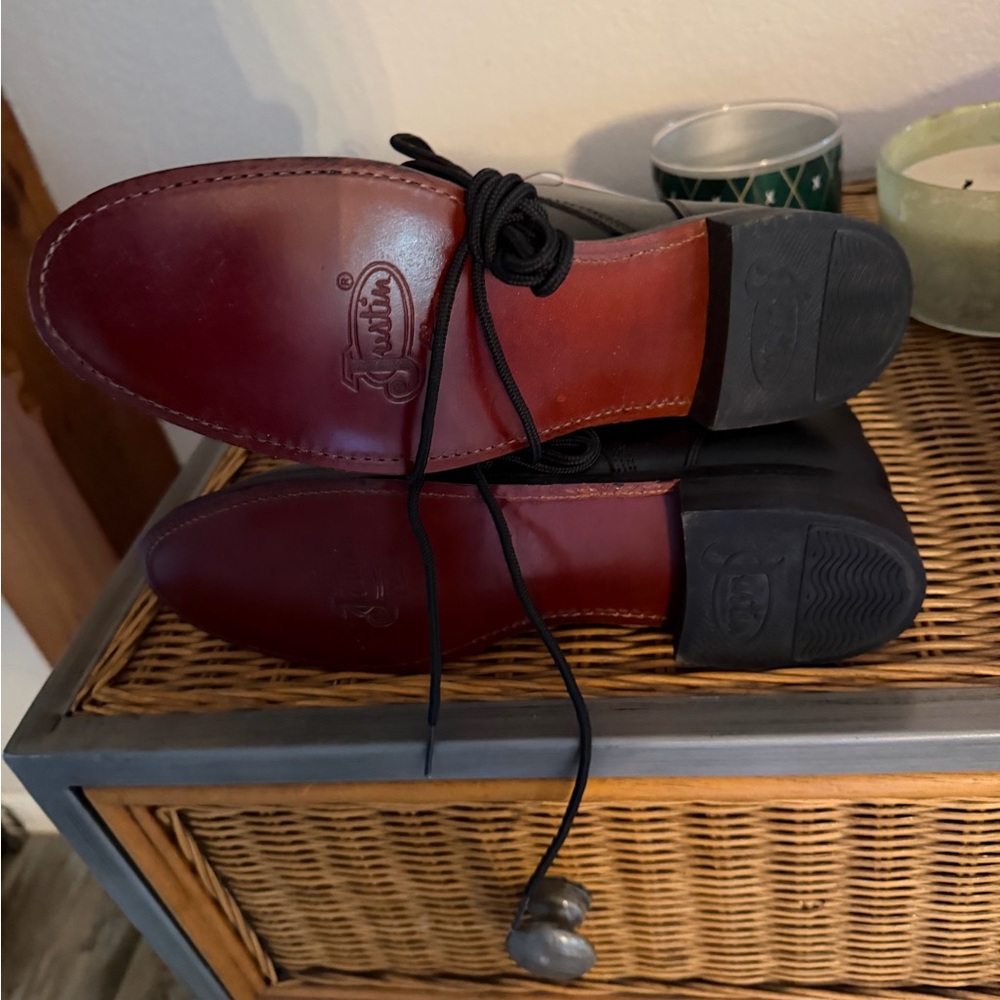 Black Lace-Up Roper boots Justin - Picture 6 of 7